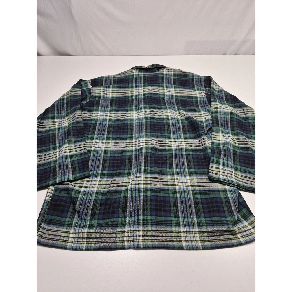VTG Polo Ralph Lauren Shirt Mens M Green Plaid Flannel Long Sleeve Sleepwear